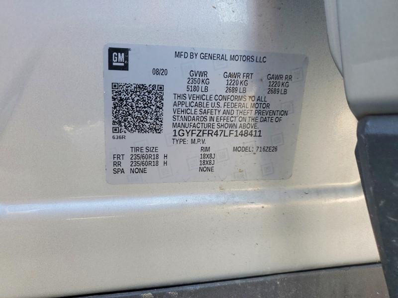 85610805 :رقم المزاد ، 1GYFZFR47LF148411 vin ، 2020 Cadillac Xt4 مزاد بيع