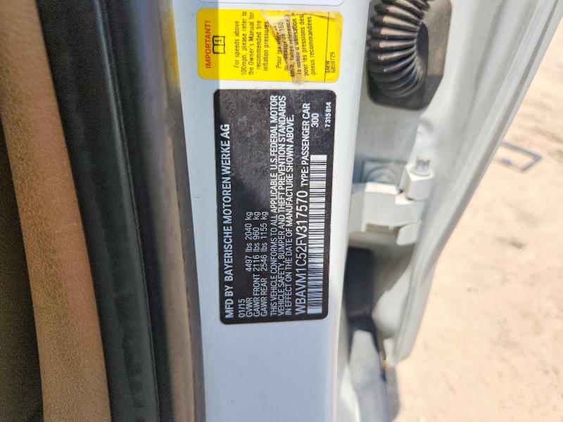 2015 Bmw X1 მანქანა იყიდება აუქციონზე, vin: WBAVM1C52FV317570, აუქციონის ნომერი: 57550976