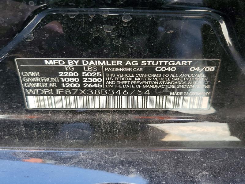 Aukcja sprzedaży 2008 Mercedes-benz E, vin: WDBUF87X38B346754, numer aukcji: 56472876