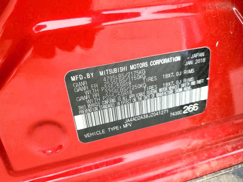 Продаж на аукціоні авто 2018 Mitsubishi Outlander, vin: JA4AD2A38JZ041271, номер лоту: 58063526
