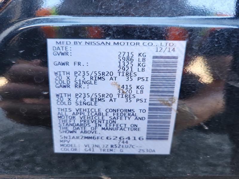 Aukcja sprzedaży 2015 Nissan Pathfinder, vin: 5N1AR2MM6FC626416, numer aukcji: 54545596