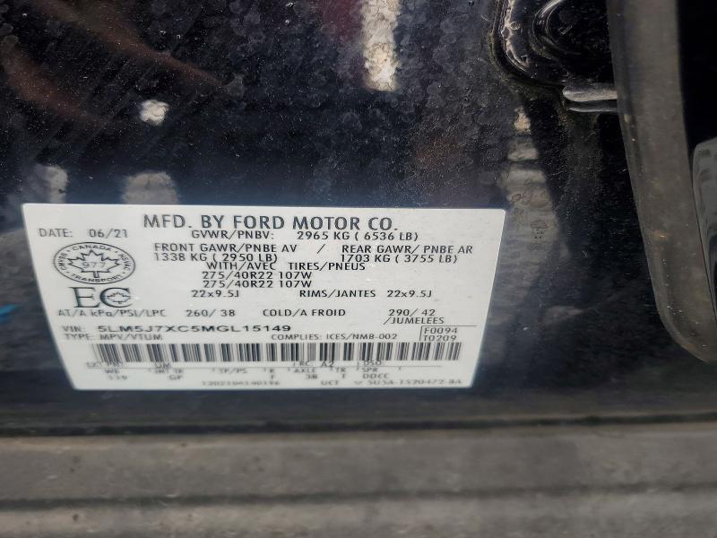 55471036 :رقم المزاد ، 5LM5J7XC5MGL15149 vin ، 2021 Lincoln Aviator مزاد بيع