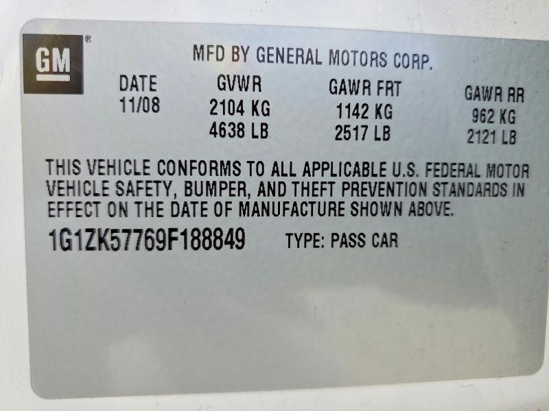 Продаж на аукціоні авто 2009 Chevrolet Malibu, vin: 1G1ZK57769F188849, номер лоту: 57022986