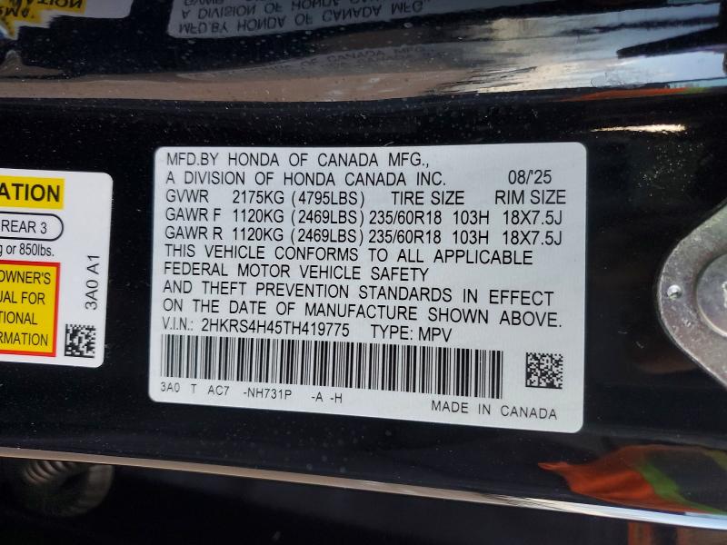 Продажа на аукционе авто 2026 Honda Cr-v, vin: 2HKRS4H45TH419775, номер лота: 53696936