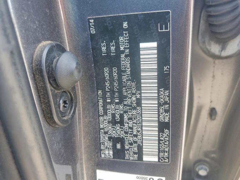 56738526 :رقم المزاد ، JTEBU5JR1E5201368 vin ، 2014 Toyota 4runner مزاد بيع