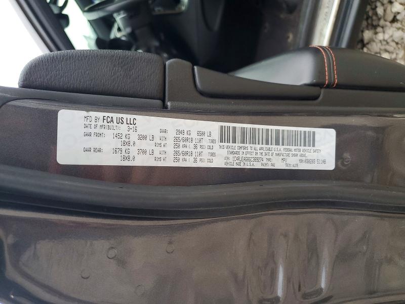 57703696 :رقم المزاد ، 1C4RJEAG8GC369274 vin ، 2016 Jeep Grand Cherokee مزاد بيع