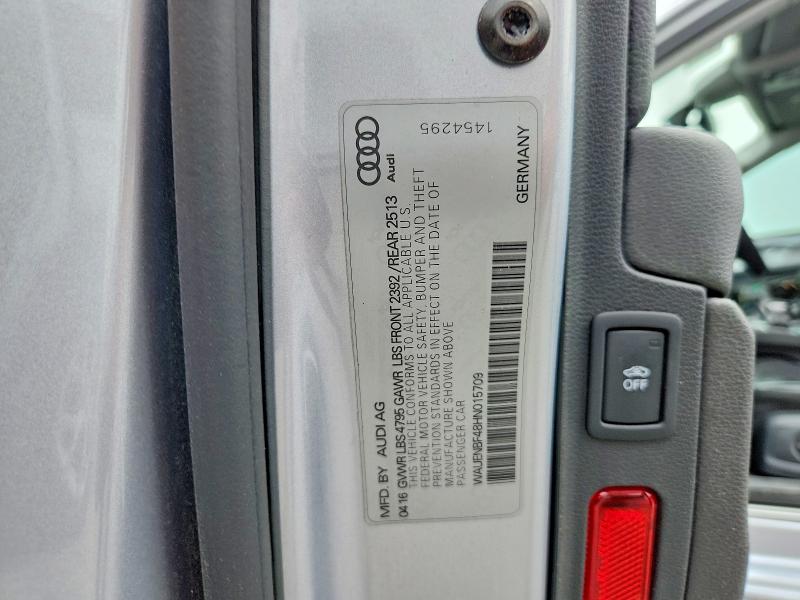 Aukcja sprzedaży 2017 Audi A4, vin: WAUENBF48HN015709, numer aukcji: 57270086
