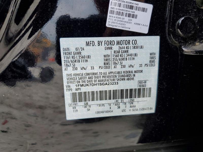 Aukcja sprzedaży 2025 Ford Explorer, vin: 1FMUK7DH1SGA23233, numer aukcji: 55502576