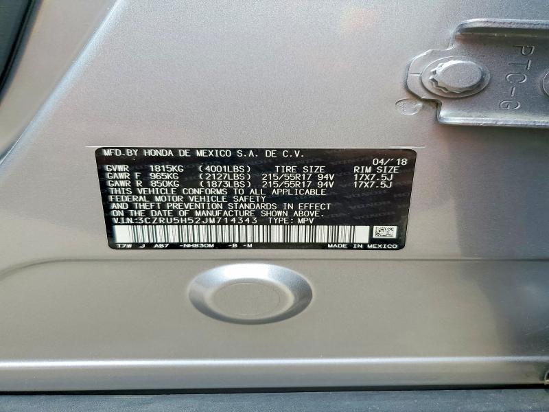 Продаж на аукціоні авто 2018 Honda Hr-v, vin: 3CZRU5H52JM714343, номер лоту: 55073766