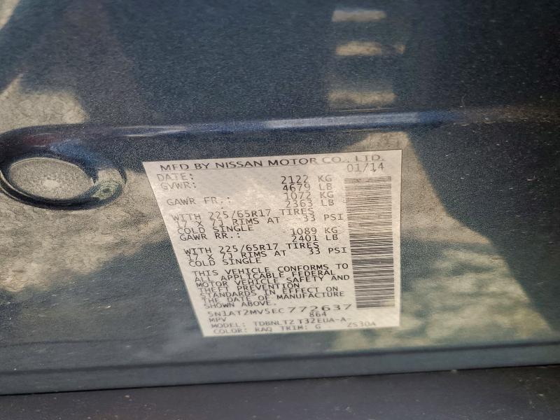 56823846 :رقم المزاد ، 5N1AT2MV5EC772637 vin ، 2014 Nissan Rogue مزاد بيع