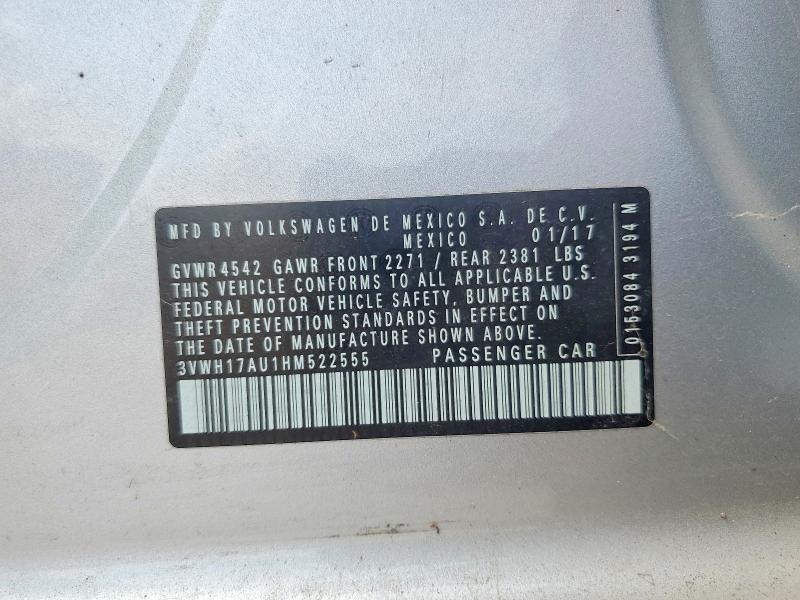 Aukcja sprzedaży 2017 Volkswagen Golf Alltrack, vin: 3VWH17AU1HM522555, numer aukcji: 55980016