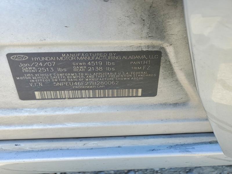 Продаж на аукціоні авто 2007 Hyundai Sonata, vin: 5NPEU46F27H280062, номер лоту: 56230176