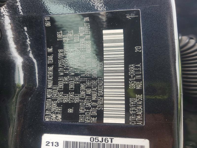 Aukcja sprzedaży 2010 Toyota Tundra, vin: 5TFRU5F10AX024073, numer aukcji: 56130796