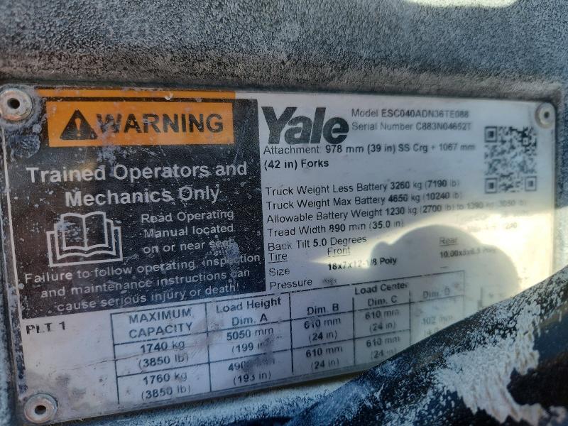 Продаж на аукціоні авто 2019 Yale Fork, vin: C883N04652T, номер лоту: 56044106