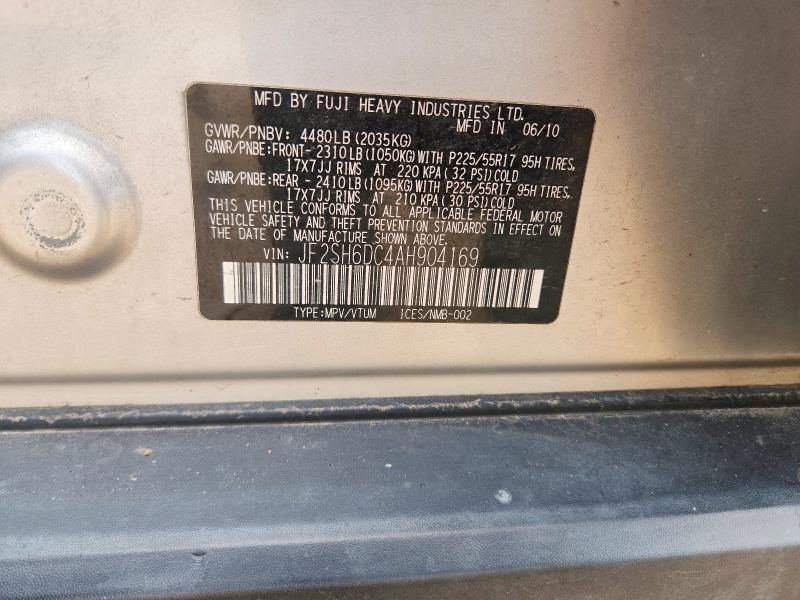 57251046 :رقم المزاد ، JF2SH6DC4AH904169 vin ، 2010 Subaru Forester مزاد بيع