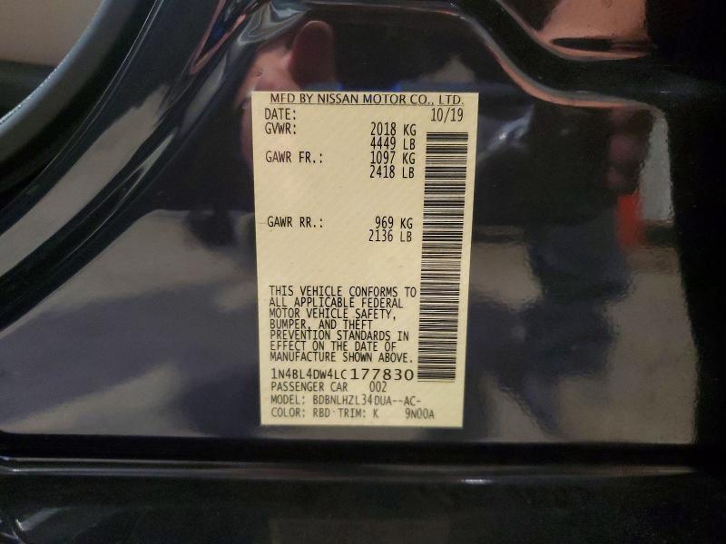 Aukcja sprzedaży 2020 Nissan Altima, vin: 1N4BL4DW4LC177830, numer aukcji: 58009636