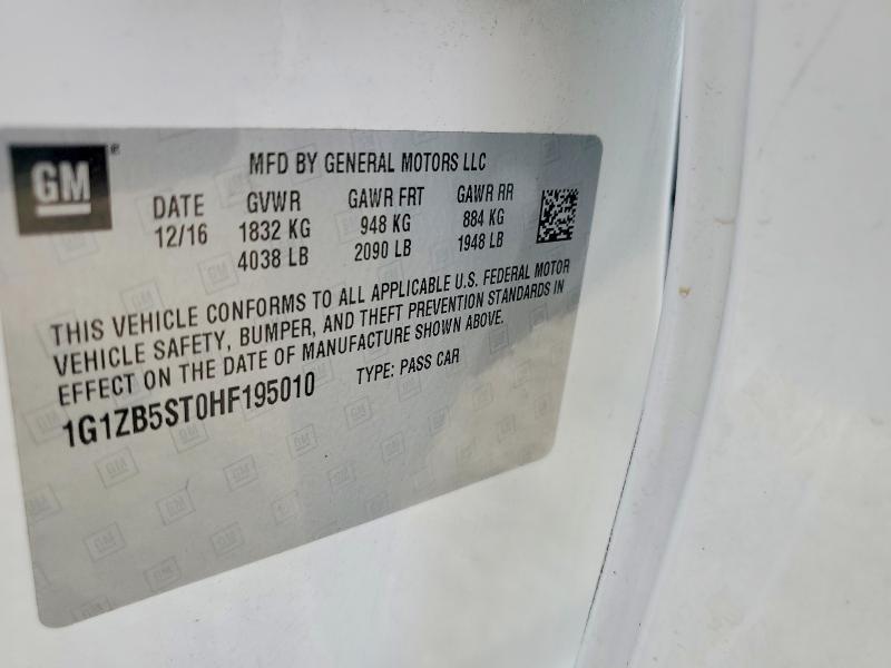 Продаж на аукціоні авто 2017 Chevrolet Malibu, vin: 1G1ZB5ST0HF195010, номер лоту: 58803706