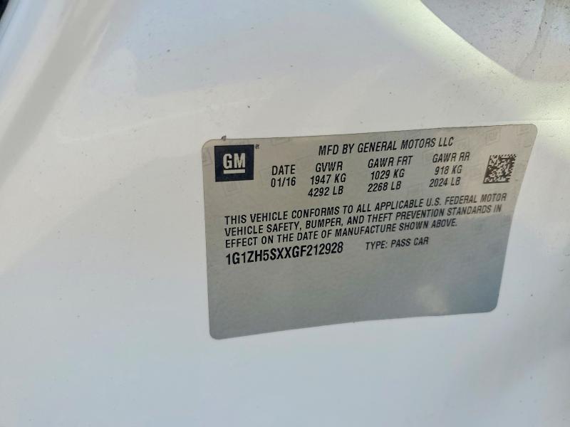 55735486 :رقم المزاد ، 1G1ZH5SXXGF212928 vin ، 2016 Chevrolet Malibu مزاد بيع