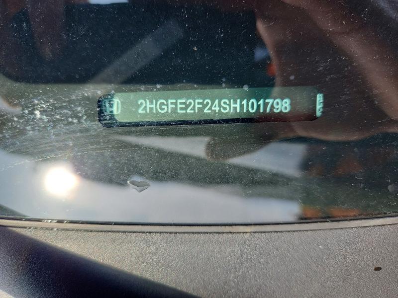 2025 Honda Civic მანქანა იყიდება აუქციონზე, vin: 2HGFE2F24SH101798, აუქციონის ნომერი: 54081386