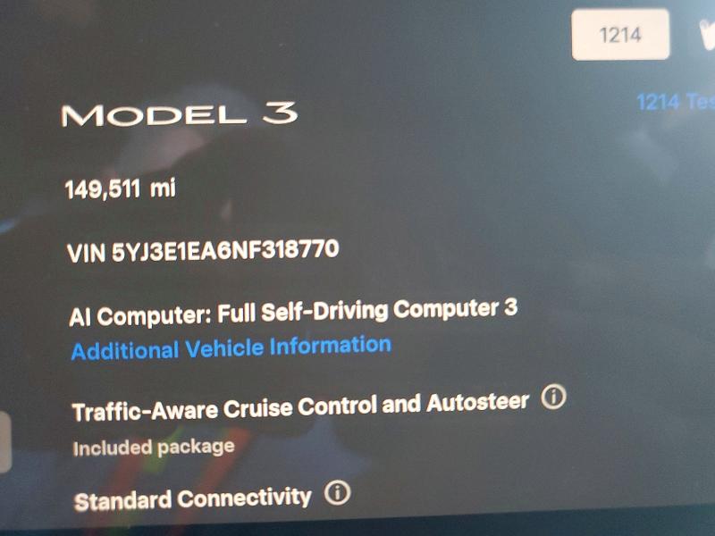 Продажа на аукционе авто 2022 Tesla Model 3, vin: 5YJ3E1EA6NF318770, номер лота: 56714436