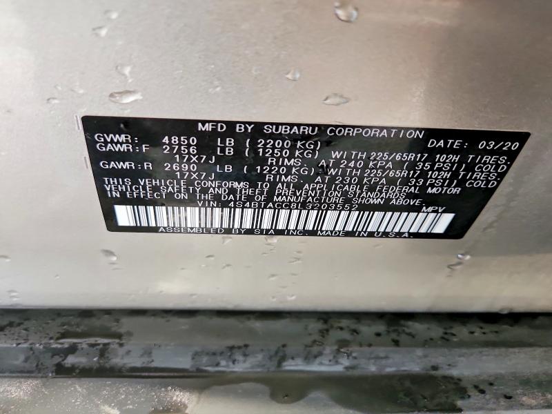 Aukcja sprzedaży 2020 Subaru Outback, vin: 4S4BTACC8L3203552, numer aukcji: 56323606