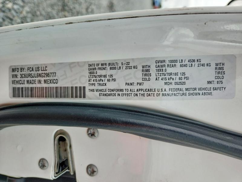 Продаж на аукціоні авто 2022 Ram 2500, vin: 3C6UR5JL6NG296777, номер лоту: 56144096