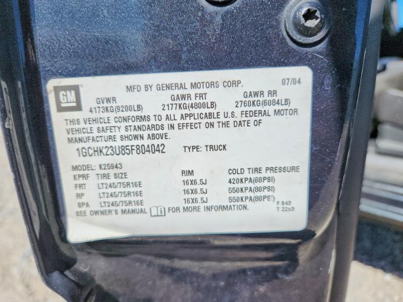 Aukcja sprzedaży 2005 Chevrolet Silverado, vin: 1GCHK23U85F804042, numer aukcji: 57941516
