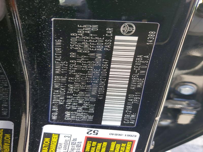 Продажа на аукционе авто 2026 Toyota Camry, vin: 4T1DBADK2TU043647, номер лота: 57318306