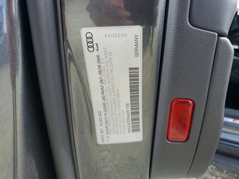 Продаж на аукціоні авто 2018 Audi S5, vin: WAUC4CF58JA061708, номер лоту: 57627986