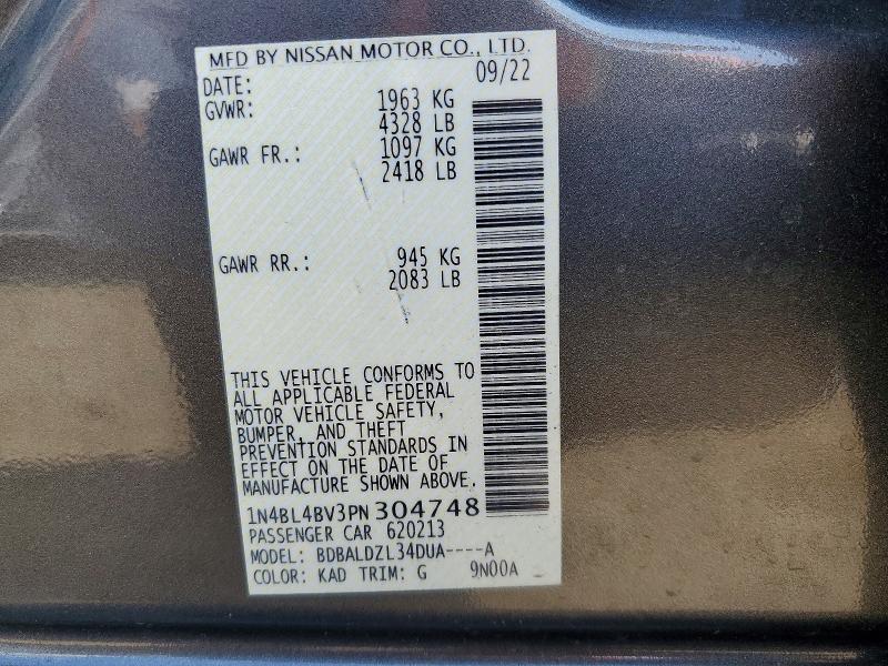 Aukcja sprzedaży 2023 Nissan Altima, vin: 1N4BL4BV3PN304748, numer aukcji: 58083906