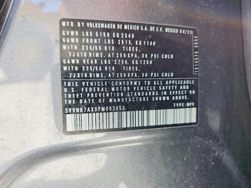 Aukcja sprzedaży 2023 Volkswagen Tiguan, vin: 3VVNB7AX9PM093050, numer aukcji: 57880356
