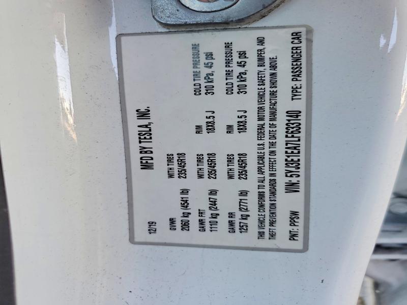 Продажа на аукционе авто 2020 Tesla Model 3, vin: 5YJ3E1EA7LF633140, номер лота: 56941446