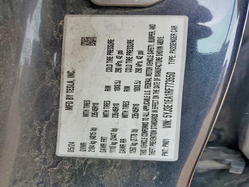 Aukcja sprzedaży 2024 Tesla Model 3, vin: 5YJ3E1EA1RF773550, numer aukcji: 55722006