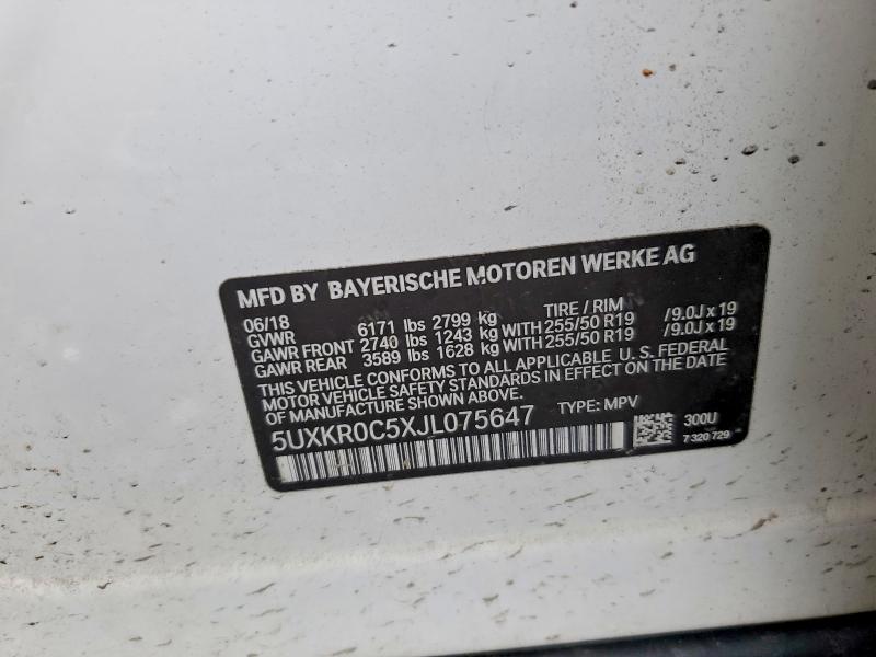 Продаж на аукціоні авто 2018 Bmw X5, vin: 5UXKR0C5XJL075647, номер лоту: 58034086