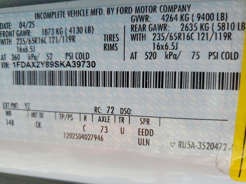 56044276 :رقم المزاد ، 1FDAX2Y89SKA39730 vin ، 2025 Ford Transit مزاد بيع