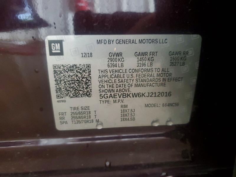 Aukcja sprzedaży 2019 Buick Enclave, vin: 5GAEVBKW6KJ212016, numer aukcji: 56258926