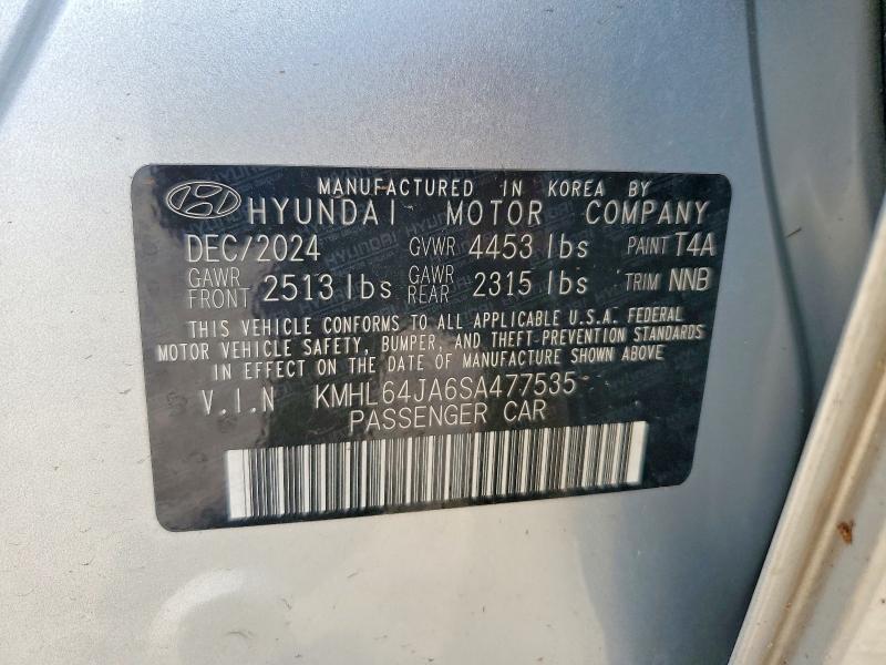 2025 Hyundai Sonata მანქანა იყიდება აუქციონზე, vin: KMHL64JA6SA477535, აუქციონის ნომერი: 58987416