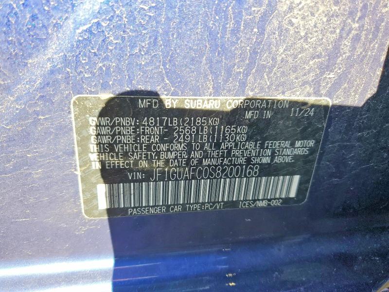 Aukcja sprzedaży 2025 Subaru Impreza, vin: JF1GUAFC0S8200168, numer aukcji: 55829236