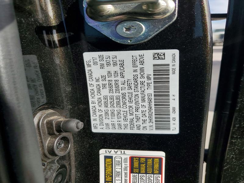 2017 Honda Cr-v მანქანა იყიდება აუქციონზე, vin: 2HKRW2H94HH648153, აუქციონის ნომერი: 58736386