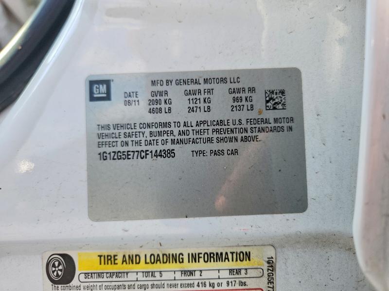 2012 Chevrolet Malibu მანქანა იყიდება აუქციონზე, vin: 1G1ZG5E77CF144385, აუქციონის ნომერი: 57197626