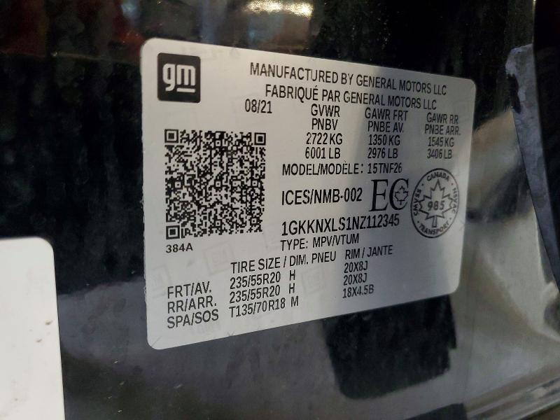 Aukcja sprzedaży 2022 Gmc Acadia, vin: 1GKKNXLS1NZ112345, numer aukcji: 58197806