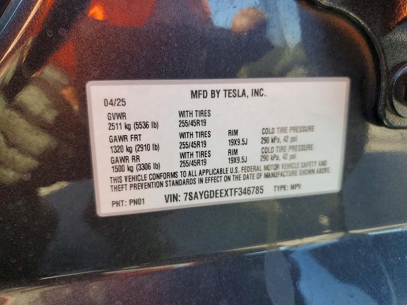 2026 Tesla Model Y მანქანა იყიდება აუქციონზე, vin: 7SAYGDEEXTF346785, აუქციონის ნომერი: 57357966
