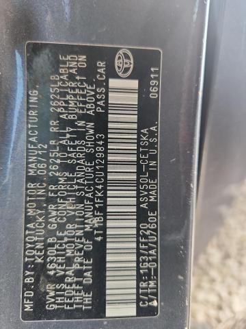 Aukcja sprzedaży 2012 Toyota Camry, vin: 4T1BF1FK4CU129843, numer aukcji: 57875206