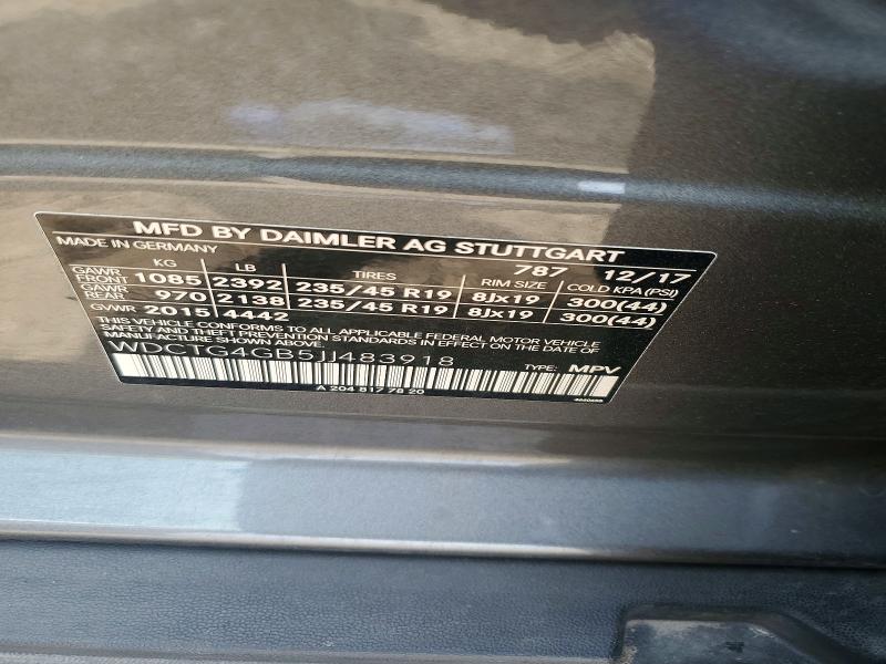 56315956 :رقم المزاد ، WDCTG4GB5JJ483918 vin ، 2018 Mercedes-benz Gla مزاد بيع