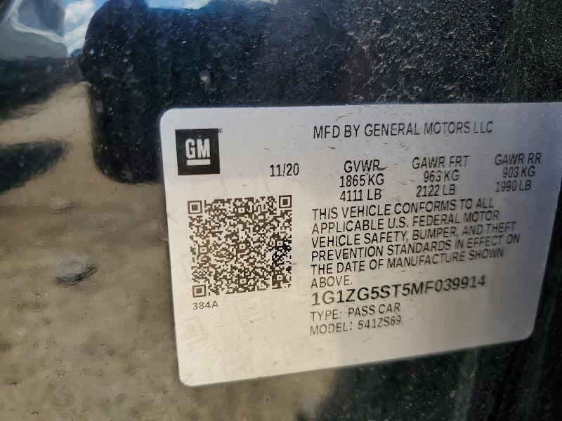Продаж на аукціоні авто 2021 Chevrolet Malibu, vin: 1G1ZG5ST5MF039914, номер лоту: 57534386