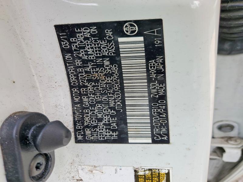Aukcja sprzedaży 2011 Toyota Prius, vin: JTDKN3DU9B0296485, numer aukcji: 58832836