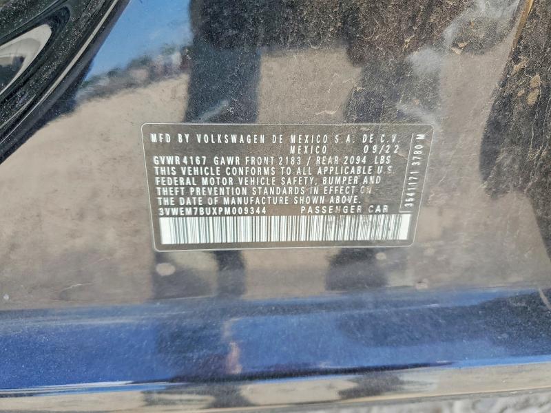 2023 Volkswagen Jetta მანქანა იყიდება აუქციონზე, vin: 3VWEM7BUXPM009344, აუქციონის ნომერი: 58887716