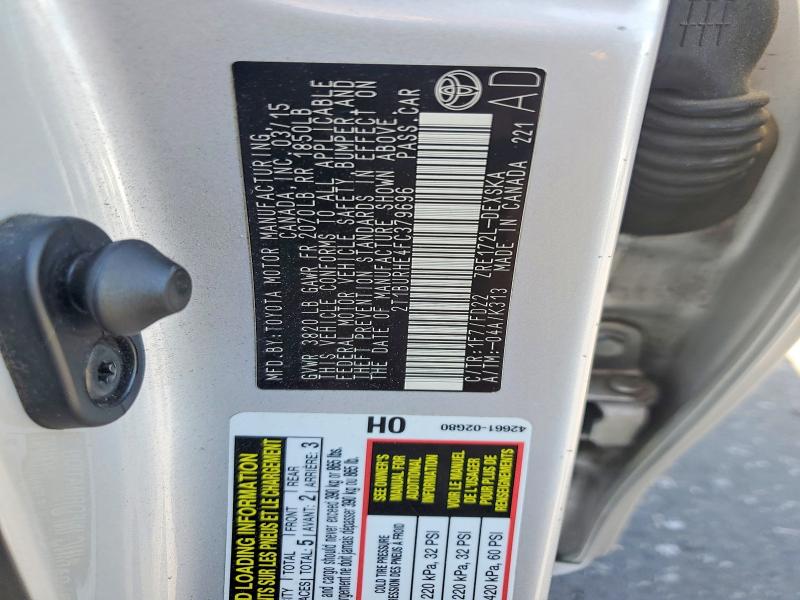 Продаж на аукціоні авто 2015 Toyota Corolla, vin: 2T1BURHE4FC379696, номер лоту: 57197136
