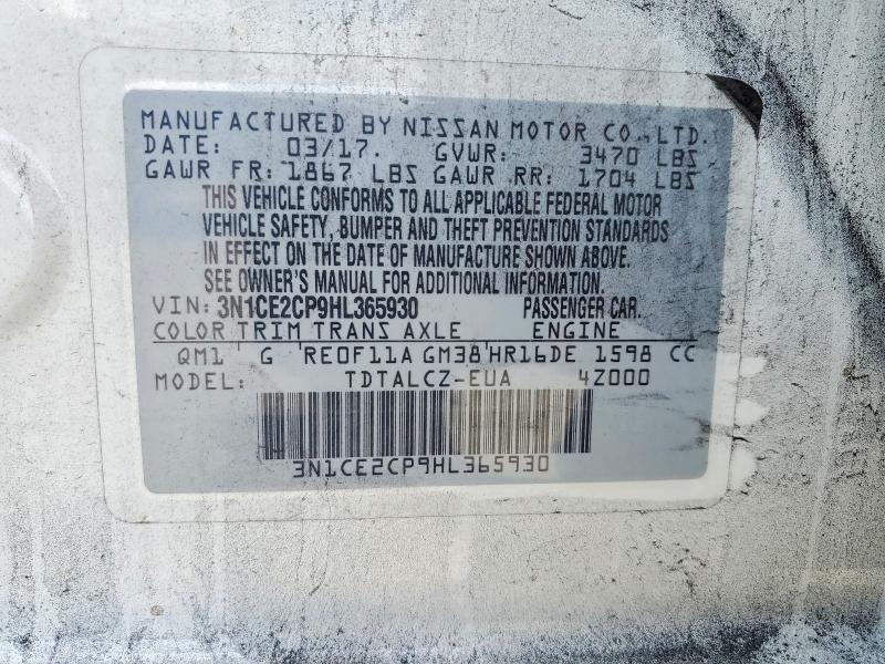 Продажа на аукционе авто 2017 Nissan Versa Note, vin: 3N1CE2CP9HL365930, номер лота: 55795216