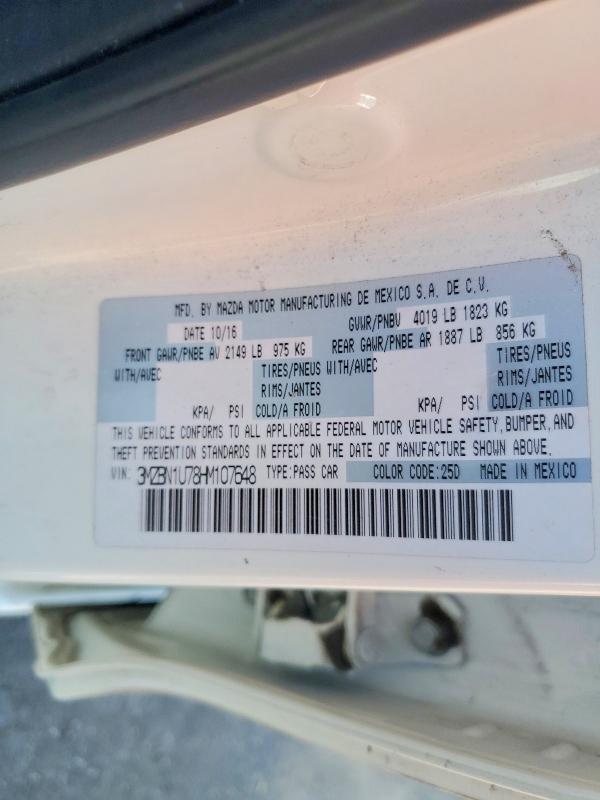 56547266 :رقم المزاد ، 3MZBN1U78HM107648 vin ، 2017 Mazda 3 مزاد بيع